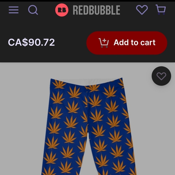 Blue and orange pot leaf leggings - Picture 2 of 4